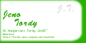 jeno tordy business card